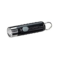 Coast KL20R 380 Lumen EDC Rechargeable Lightweight LED Keychain Flashlight, Black