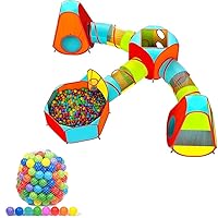 Playz 7pc Kids Play Tent with 500 2.1 inches Multicolored Soft Plastic Pit Balls, Best Birthday Gift for Boys & Girls, Indoor & Outdoor Use Portable Play Center