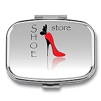 Pill Case High-Heeled Shoes 2 Compartments Portable Pill Box Travel Pill Organizer