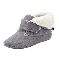 Infant Toddler Shoes Soft Sole Winter Solid Color Non Slip Warm Plus Velvet Toddler Toddler Winter Boots for Boys Size 5