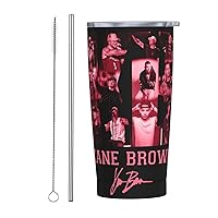 Kane Singer Brown Insulated Travel Tumblers 20 Oz Stainless Steel Tumbler Cup With Lid And Straw Coffee Mug For Car Office Cold Hot Drinks Travel Cup