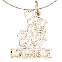 Saying Necklace | 14K Rose Gold Eat Your Heart Out, I'm Married Saying Pendant with 18