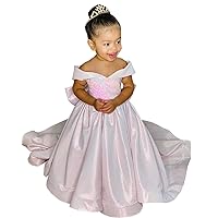 Glitz Sequin Princess Little Girls Pageant Prom Formal Dresses Off Shoulders Big Bows 2024 Long