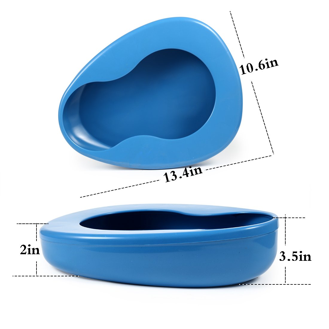 ONEDONE Bedpan for Elderly Females Heavy Duty Bed Pans for Elderly Men Women Thick Large Bedpans for Bedridden Patient Hospital Home Bed Pan Emergency Device (Blue)