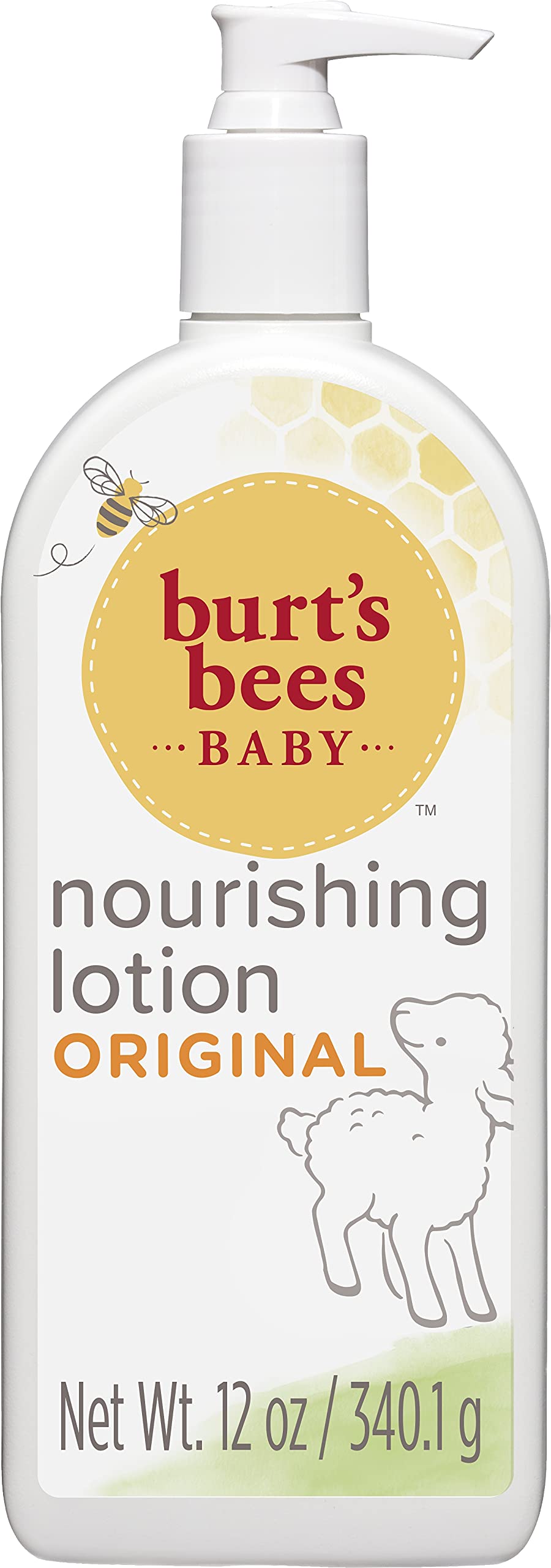 Burt's Bees Baby Lotion for Sensitive Skin, Nourishing Baby Care, Non-Irritating, Original Scent, 12 Ounce