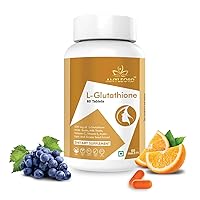 L - Glutathione Tablets 1000mg with Vitamin C & E, Biotin, Milk Thistle, Grape Seed Extract for Help to Skin Glow and Hydration - 60 Tablets
