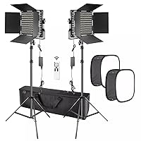 n/a 2 Packs 660 LED Video Light Kit,Dimmable LED Panel with 2.4G Remote Light Stand for Portrait Product Photography