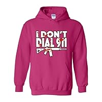 Don’t Dial 911 Gun Hunting Fashion People Couples Gifts Unisex Hoodie Sweatshirt Medium Heliconia Pink