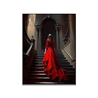 Art Poster Victorian Gothic Lady Vintage Oil Painting Gothic Canvas Print Wall Art Canvas Painting Posters And Prints Wall Art Pictures for Living Room Bedroom Decor 20x26inch(51x66cm) Frame-style