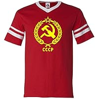 Mens Soviet CCCP Crest V-Neck Soccer Shirt