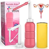 2IN1 Portable Hand-held Vulva and Anus Cleaner and Personal Health Vaginal Washing Container, Enema Cleanser& Vaginal Douche (Pink 2IN1 450ML)