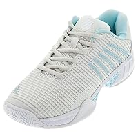 K-Swiss Women's Hypercourt Express 2 Tennis Shoe, Vaporous Gray/White/Blue Glow, 5 W