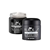 MIZON Black Snail All In One Cream, Premium, Snail Repair Cream, Intensive Care, Korean Skin Care, Facial Moisturizing, Snail Mucin Extract, Wrinkle Care, Firming (75ml / 2.54 fl oz)