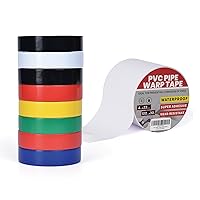 8Rolls Electrical Tape Multicolor 3/4 in x 66ft+Corrosion Protection Pipe Tape Waterproof PVC White Tape 4Inch X 33Yard