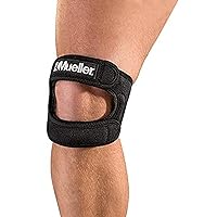 MUELLER Sports Medicine Adjustable Max Knee Strap, Patella Tendon Support, for Men and Women, Black