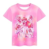 Rose T Shirt for Girls, Top Cute Clothes with Short Sleeve for Kids-