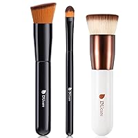 DUcare 2PCS Flat Top Kabuki Foundation Brush Concealer Angled Flat Top Kabuki Brushes