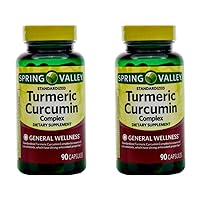 Standerdized Complex Turmeric Curcumin Dietary Supplement Capsules, 500 mg, 90 count, 2 pk