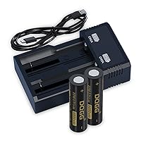 2PCS 21700 5000mAh Rechargeable Battery and Charger,3.7Volt High Capacity,21700 Battery for Strong Flashlight and Other Electronic Devices.