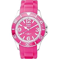 tom watch Unisex Adult Analogue Quartz Watch with Rubber Strap WA00129, pink, Ribbon