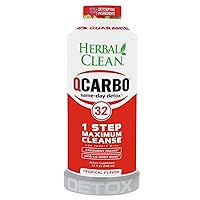 Herbal Clean QCarbo32 Same-Day Premium Detox Drink, Stronger 17.03g Blend (Tropical Flavor, 32 Fl Oz)