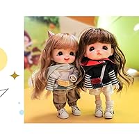 1/12 BJD Doll Clothes Hat + Shirt + Pants Doll Accessories Set for OB11,YMY 4.3 Inches Doll Body,GSC,Body9 Toys Doll Clothing (White)