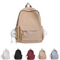 Nylon Backpack Large Capacity Aesthetic Cute Fashion Backpack Accessories (khaki)