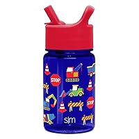 Simple Modern Kids Water Bottle Plastic BPA-Free Tritan Cup with Leak Proof Straw Lid | Reusable and Durable for Toddlers, Boys | Summit Collection | 12oz, Under Construction