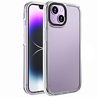 Shockproof Case for iPhone 15 Pro Max/15 Pro/15 Plus/15, Screen Camera Protection Case Clear Frosted Antifingerprint Shell,C,15 6.1''