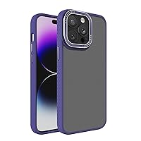Shockproof Case for iPhone 15 Pro Max/15 Pro/15, Edge Anti-Slip Phone Cover with Screen Camera Protection Premium Frosted PC Case,Purple,15 Pro Max''