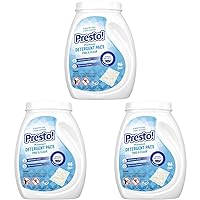 Amazon Brand - Presto! Laundry Detergent Pacs, Hypoallergenic, Free & Clear, 96 Count (Pack of 3)