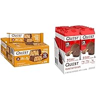 Quest Nutrition Crispy Chocolate Peanut Butter Hero Protein Bar, 18g Protein, 1g Sugar & High Protein Low Carb, Gluten Free, Keto Friendly, Peanut Butter Cups, 12 Count