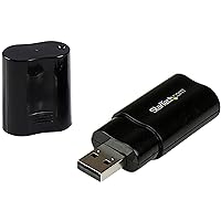 StarTech.com USB Sound Card - 3.5mm Audio Adapter - External Sound Card - Black - External Sound Card (ICUSBAUDIOB), 1 Count (Pack of 1)