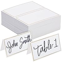100 Pack Wedding Place Cards for Table Setting, Blank Table Name Cards, Gold Place Cards for Birthday, Banquet, Events, Reserved Seating