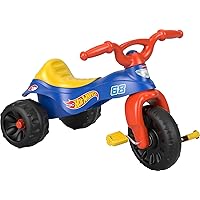 Hot Wheels Toddler Tricycle Tough Trike Bike with Handlebar Grips and Storage for Preschool Kids (Amazon Exclusive)