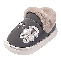 Girls Cute Slippers with Memory Foam Kids Plush Warm Winter House Shoes Booth for Kids