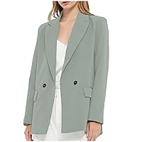 Women Blazer Jacket Open Front Long Sleeve One Button Notch Collar Casual Office Suit Jacket Plus Size Ladies Jacket
