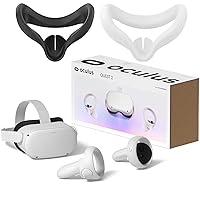 Oculus Quest 2 — Advanced All-in-One Virtual Reality Gaming Headset — White — 256GB Video — Family Holiday Bundle — BROAGE 2 Silicone Face Covers