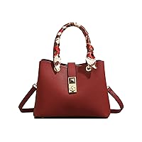Purses and Handbags for Women Vegan PU Leather Fashion Tote Shoulder Bag Small Top Handle Satchel Bag with Turn Lock
