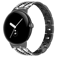 Compatible for Google Pixel Watch 2 Bands, Women Girl Luxury Glitter Dressy Jewelry Pixel Watch Replacement Bling Bracelet Metal Wristband Strap for Google Pixel Watch 2/Pixel Watch