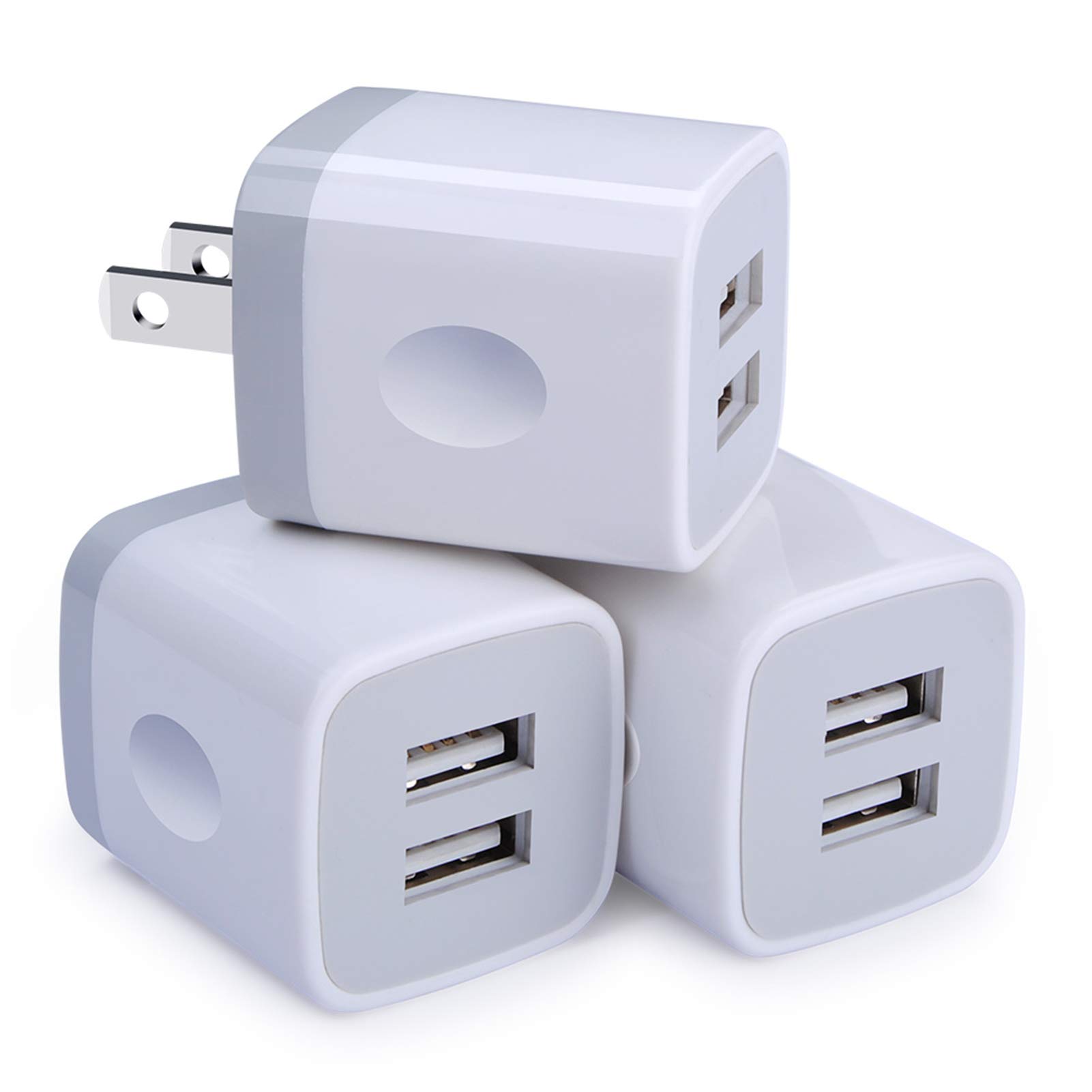 Mua USB Wall Charger, Charging Adapter 3Pack  Dual Port USB Wall Charging  Plug Block Head Box Travel Charger Cube Compatible iPhone 14 13 12 11 Pro  Max XS XR X 8