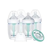 Dr. Talbot's Anti-Colic Bottles with Soft Flex Pacifier - 9 oz - (4-Pack) Baby Bottles for Newborn Babies 0+ Months - Self Sterilizing Bottles with Slow Flow Soft Flex Nipple and Venting System