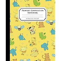 Animal Jungle Primary Composition Notebook: 7.5 X 9.25