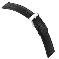 Hadley Roma Men's Black Vegan Microfiber Replacement Watch Band Strap Stitched & Padded 752-18mm, 20mm, 22mm, 24mm