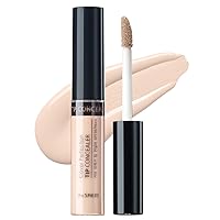 THE SAEM Cover Perfection Tip Concealer, Liquid Multi-Use Concealer, Full Coverage Makeup for Acne Dark Spots Dark Circles Hyperpigmentation and Blemishes, 0.2 fl.oz. (#1 Clear Beige)