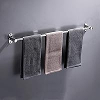 Towel Rack,Stainless Steel Wall Mounted Towel Holder Towel Bar Rail,1-Tier 2-Tier 3-Tier Bath Towel Rack with Hooks,for Kitchen Bathroom Toilet Hotel Office-C-50Cm/A-50Cm