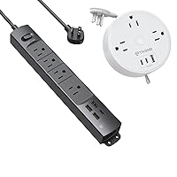 Surge Protector Power Strip with USB, TROND Ultra Thin Flat Plug 3ft Extension Cord + Travel Power Strip TROND Retractable Power Strip with 3 AC Outlets 3 USB Ports (2 USB C)