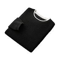 Autumn and Winter Merino Wool Cashmere Sweater Men's Casual Loose Round Neck Sweater
