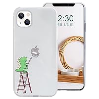 Guppy Compatible with iPhone 14 Funny Dinosaur Case Cute Animals Embossed Pattern Flexible Soft TPU Rubber Slim Lightweight Cover Shock Absorption Protective Bumper -Clear