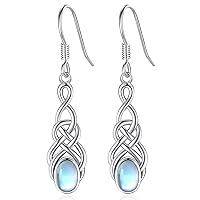 Dangle Earrings for Women, 925 Sterling Silver Celtic Drop Earrings, Celtic Knot Hypoallergenic Earring, Irish Protection Jewellery Gift for Women Girls